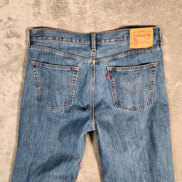 Levi's 505 Jeans Mens 36X32 Blue Regular Fit Straight Leg Denim - Picture 11 of 13